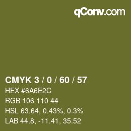 カラーコード: CMYK 3 / 0 / 60 / 57 | qconv.com