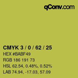 Color code: CMYK 3 / 0 / 62 / 25 | qconv.com