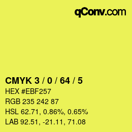 Color code: CMYK 3 / 0 / 64 / 5 | qconv.com