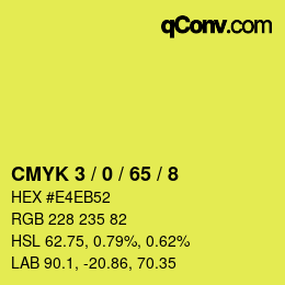 Color code: CMYK 3 / 0 / 65 / 8 | qconv.com