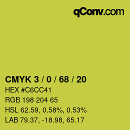 Color code: CMYK 3 / 0 / 68 / 20 | qconv.com