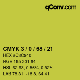 Color code: CMYK 3 / 0 / 68 / 21 | qconv.com