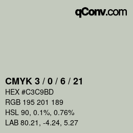 Color code: CMYK 3 / 0 / 6 / 21 | qconv.com