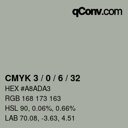 Color code: CMYK 3 / 0 / 6 / 32 | qconv.com