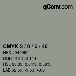 Color code: CMYK 3 / 0 / 6 / 40 | qconv.com