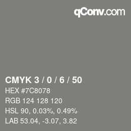 Color code: CMYK 3 / 0 / 6 / 50 | qconv.com