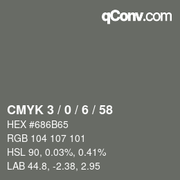 Color code: CMYK 3 / 0 / 6 / 58 | qconv.com