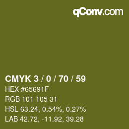 Color code: CMYK 3 / 0 / 70 / 59 | qconv.com