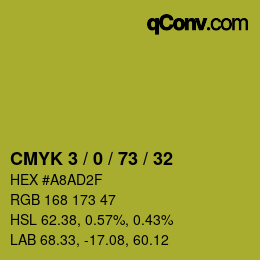 Color code: CMYK 3 / 0 / 73 / 32 | qconv.com