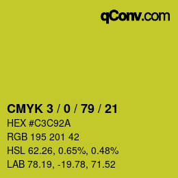 颜色代码: CMYK 3 / 0 / 79 / 21 | qconv.com