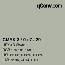 Color code: CMYK 3 / 0 / 7 / 29 | qconv.com