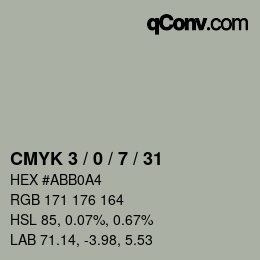 Color code: CMYK 3 / 0 / 7 / 31 | qconv.com