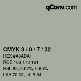 Color code: CMYK 3 / 0 / 7 / 32 | qconv.com