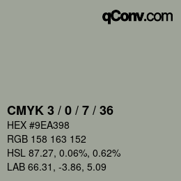 カラーコード: CMYK 3 / 0 / 7 / 36 | qconv.com