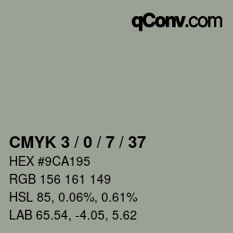 Color code: CMYK 3 / 0 / 7 / 37 | qconv.com