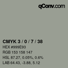 Color code: CMYK 3 / 0 / 7 / 38 | qconv.com