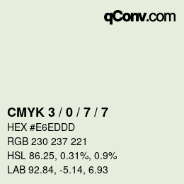 Color code: CMYK 3 / 0 / 7 / 7 | qconv.com