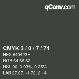 Color code: CMYK 3 / 0 / 7 / 74 | qconv.com