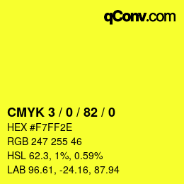 颜色代码: CMYK 3 / 0 / 82 / 0 | qconv.com