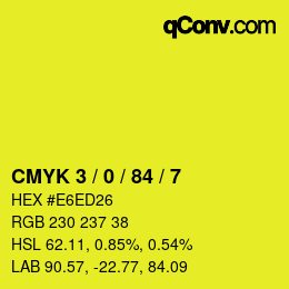 Color code: CMYK 3 / 0 / 84 / 7 | qconv.com