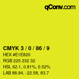Color code: CMYK 3 / 0 / 86 / 9 | qconv.com