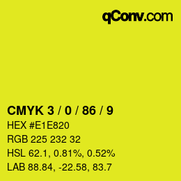 Código de color: CMYK 3 / 0 / 86 / 9 | qconv.com