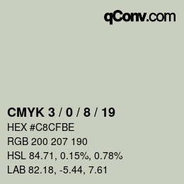 Color code: CMYK 3 / 0 / 8 / 19 | qconv.com