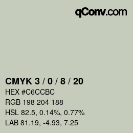 Color code: CMYK 3 / 0 / 8 / 20 | qconv.com