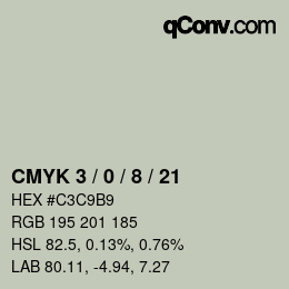 Color code: CMYK 3 / 0 / 8 / 21 | qconv.com