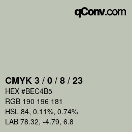 Color code: CMYK 3 / 0 / 8 / 23 | qconv.com