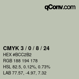 Color code: CMYK 3 / 0 / 8 / 24 | qconv.com