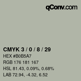 カラーコード: CMYK 3 / 0 / 8 / 29 | qconv.com