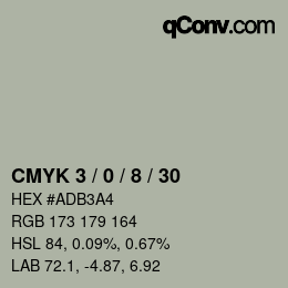 カラーコード: CMYK 3 / 0 / 8 / 30 | qconv.com