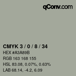 Color code: CMYK 3 / 0 / 8 / 34 | qconv.com