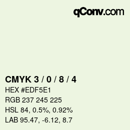 カラーコード: CMYK 3 / 0 / 8 / 4 | qconv.com