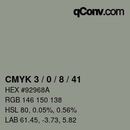 Color code: CMYK 3 / 0 / 8 / 41 | qconv.com
