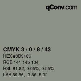 Color code: CMYK 3 / 0 / 8 / 43 | qconv.com