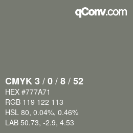 Color code: CMYK 3 / 0 / 8 / 52 | qconv.com
