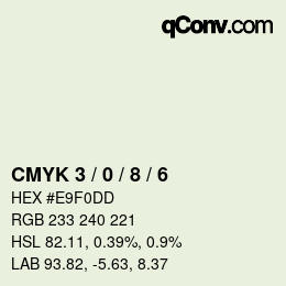 Código de color: CMYK 3 / 0 / 8 / 6 | qconv.com