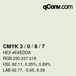 颜色代码: CMYK 3 / 0 / 8 / 7 | qconv.com