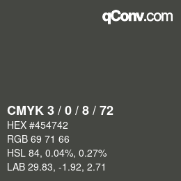 Color code: CMYK 3 / 0 / 8 / 72 | qconv.com