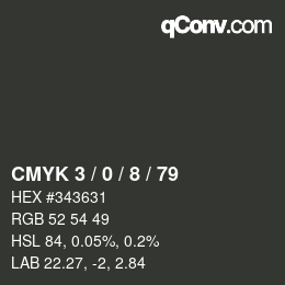 カラーコード: CMYK 3 / 0 / 8 / 79 | qconv.com