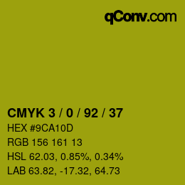 Color code: CMYK 3 / 0 / 92 / 37 | qconv.com