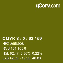 颜色代码: CMYK 3 / 0 / 92 / 59 | qconv.com