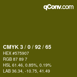 颜色代码: CMYK 3 / 0 / 92 / 65 | qconv.com