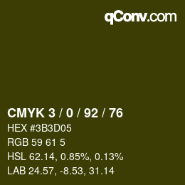 颜色代码: CMYK 3 / 0 / 92 / 76 | qconv.com