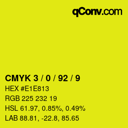 Color code: CMYK 3 / 0 / 92 / 9 | qconv.com