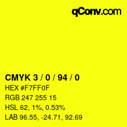 Color code: CMYK 3 / 0 / 94 / 0 | qconv.com