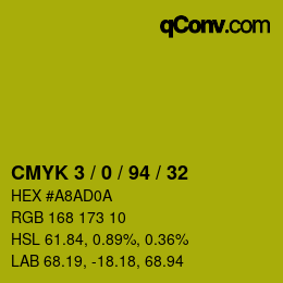Color code: CMYK 3 / 0 / 94 / 32 | qconv.com