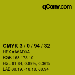 Color code: CMYK 3 / 0 / 94 / 32 | qconv.com